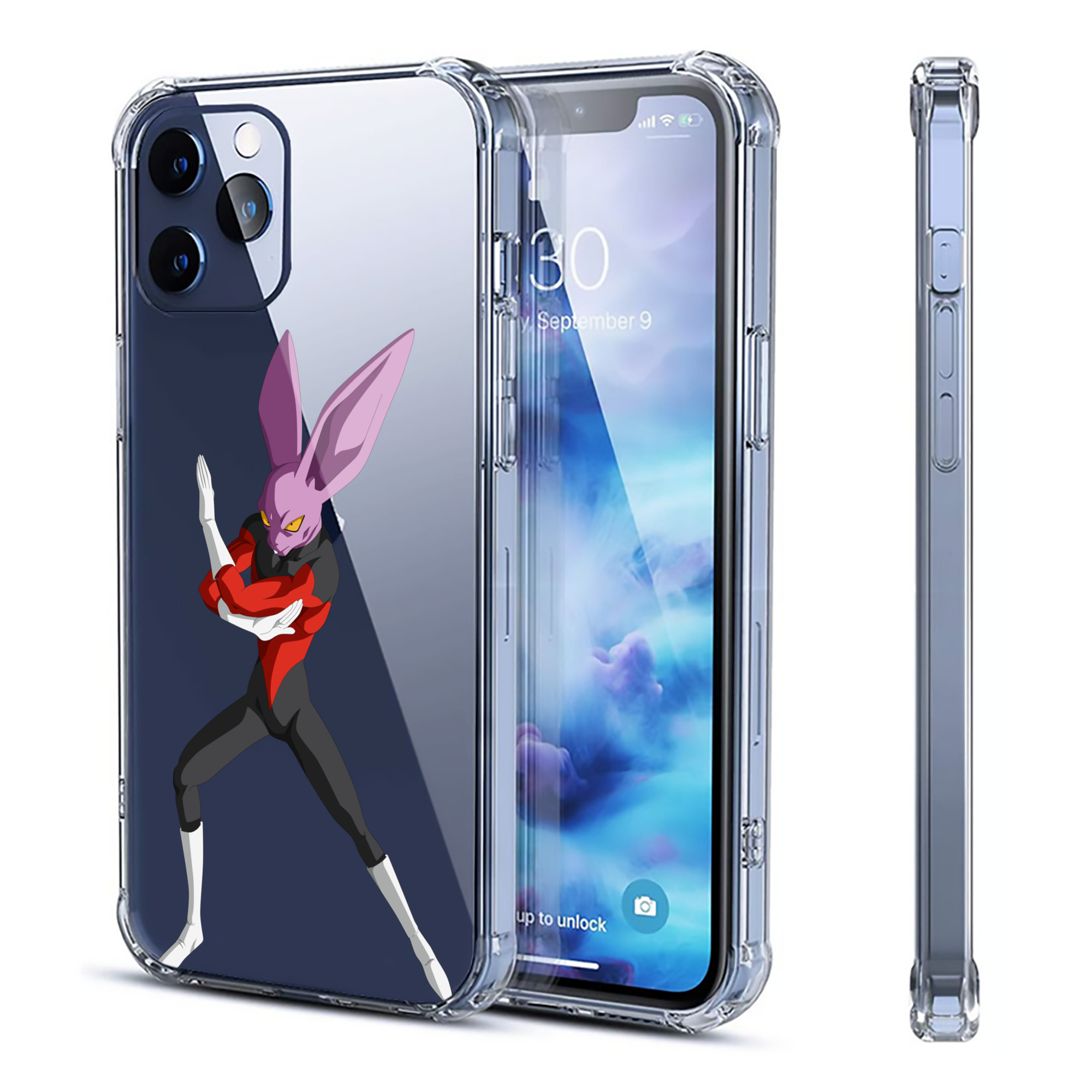 （画像用） ドラゴンボール ビルス 破壊神ビルス DRAGON BALL Beerus Birusu 【iPhone 12シリーズ対応】透明スマホケース（クリアソフトケース）